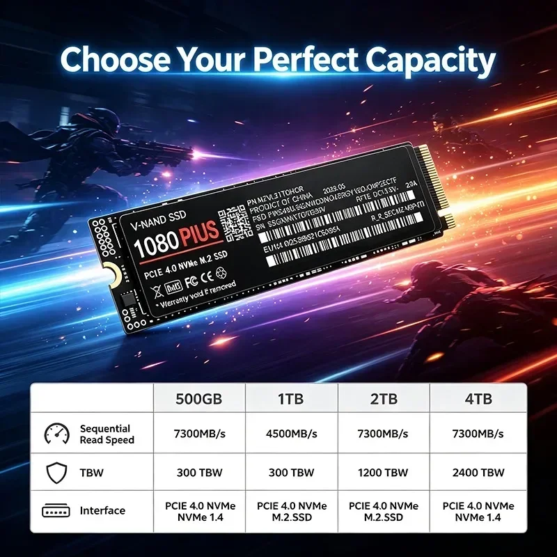 High Speed 100% Original 1080  - M.2 Nvme 4Tb Pcie 4.0 Ssd ulasan dan harga