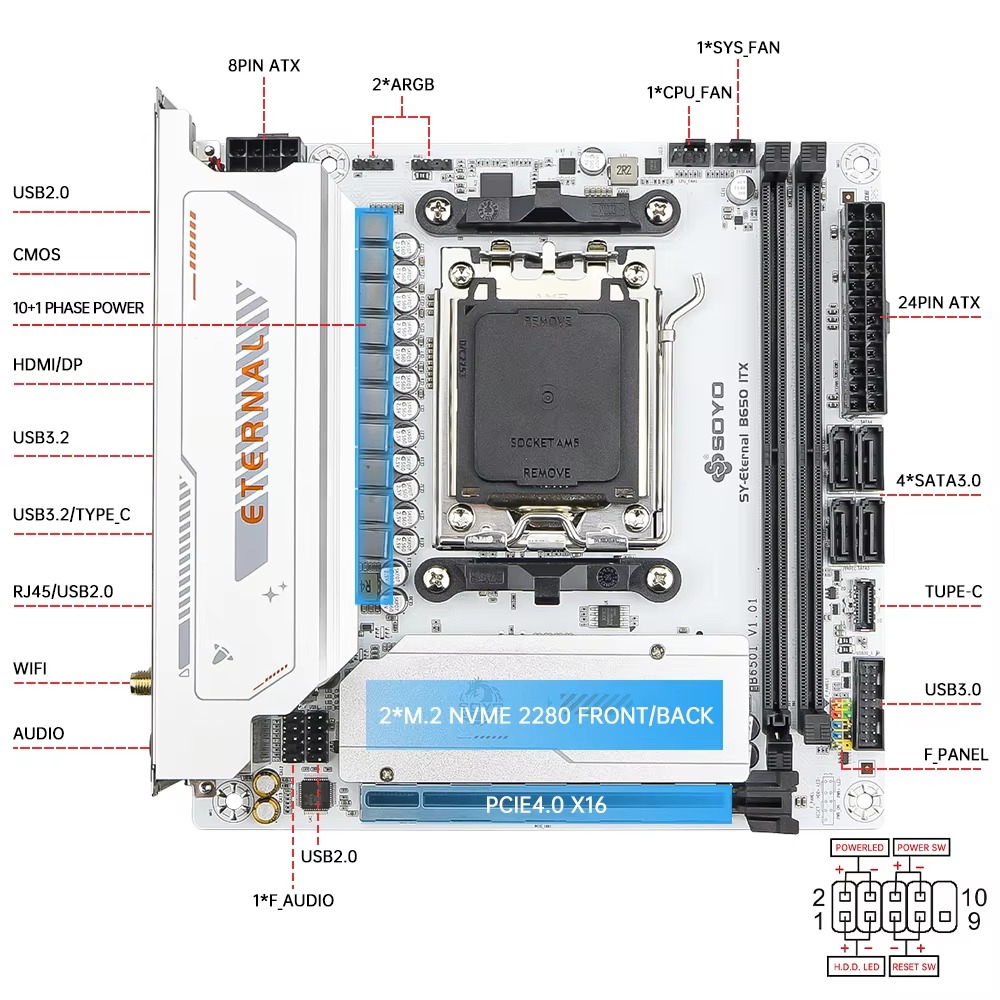 SY- B650ITX WIFI6  AMD Mini Mo - B650 Itx Motherboard Wifi ulasan dan harga